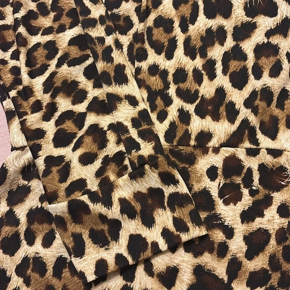 VENUS Animal Print Long Sleeve Dress